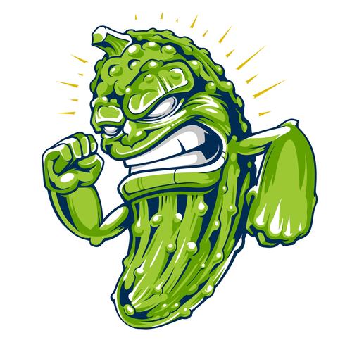 powerful-cucumber-mascot-vector-art